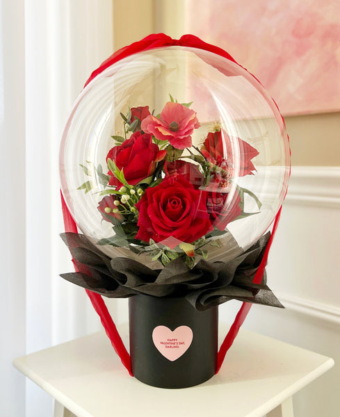 Red Roses - Flower Balloon Pot