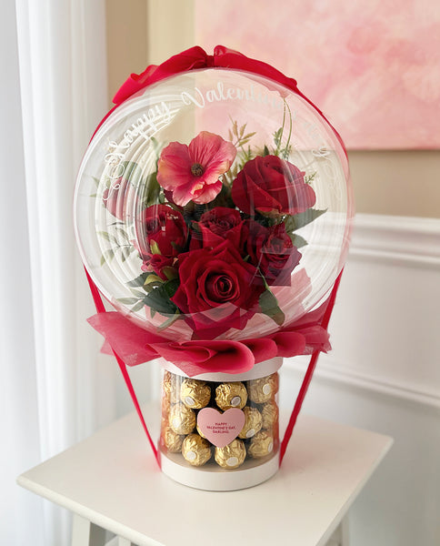 Red Roses - Pot with 27pcs Ferrero Rocher
